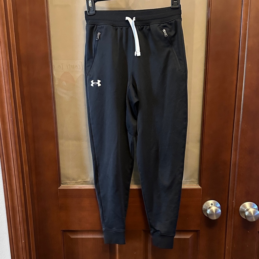 Under Armour Black Sweatpants with White Accents